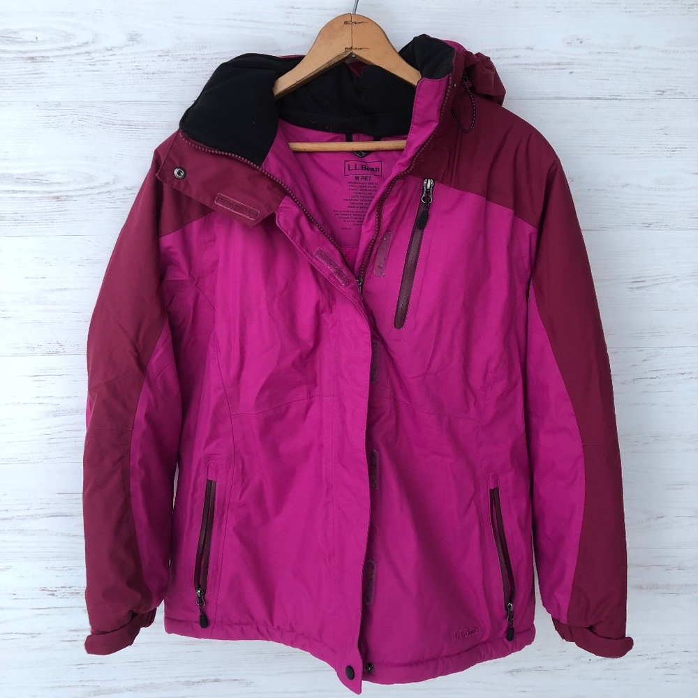 L.L. Bean raspberry pink winter ski parka coat MP